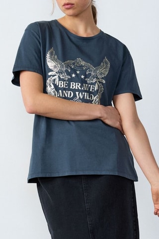 T-shirt Cowboy - Bleu pétrole