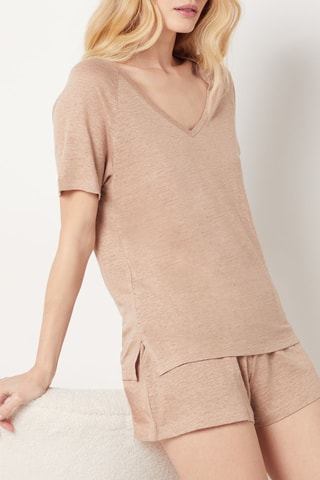 T - shirt en lin Josie -  Beige - Etam