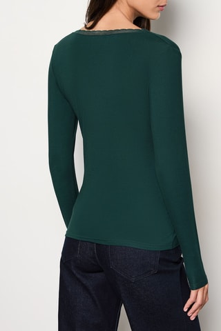 T - shirt Warm Me Up Lace -  Vert émeraude -  - Etam