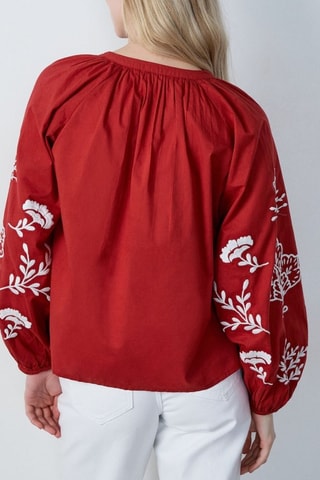 Blouse Afternoon Light - Rouge brique et blanc