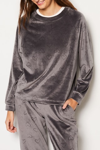 Sweat en velours Galie - Gris