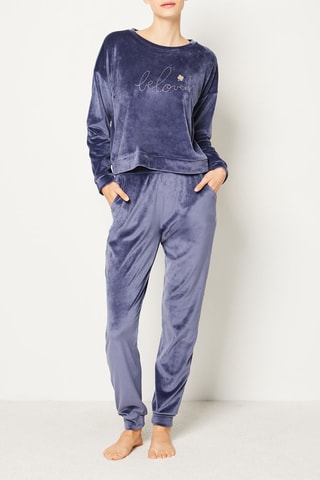 Sweat en velours Loeva - Bleu marine - Etam