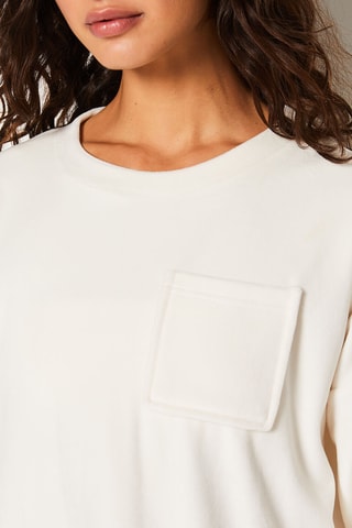 Sweat en velours Polka - Ecru - Etam