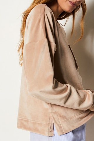 Sweat en velours Polka - Taupe - Etam