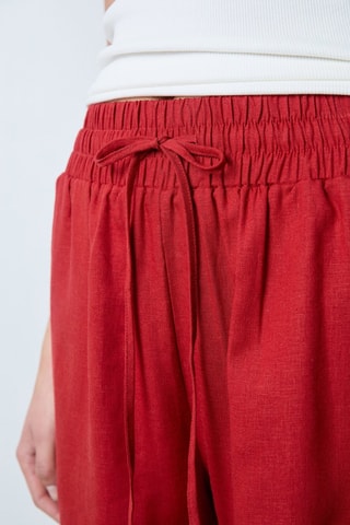 Short en lin Essentiel - Rouge