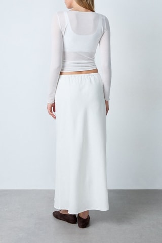 Jupe longue en lin Vintage St Tropez - Blanc