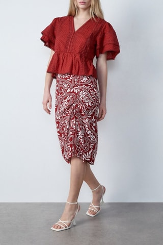 Jupe midi Afternoon Light - Bordeaux