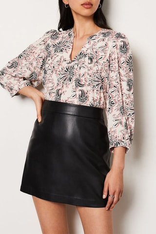 Jupe patineuse taille haute Essentiel - Noir