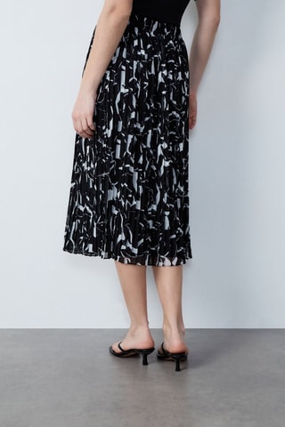 Jupe plissée taille haute Essentiel - Noir