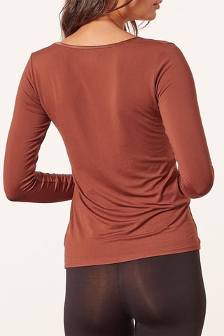 Top Warm Me Up Satin Marron