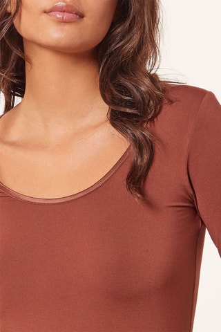 Top Warm Me Up Satin Marron