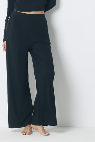 Pantalon de pyjama taille haute Dolia - Noir