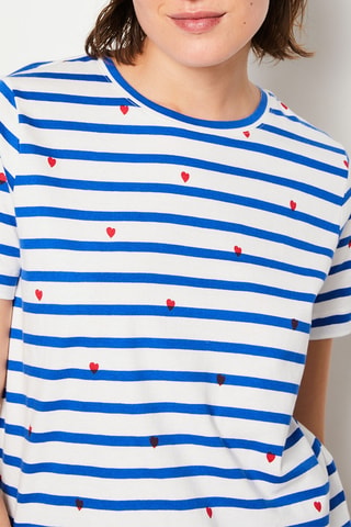 T-shirt - Blanc et bleu