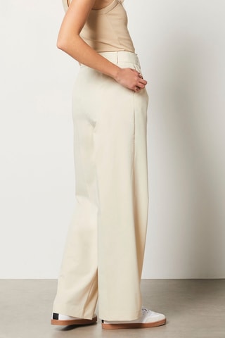 Pantalon droit taile haute - Beige