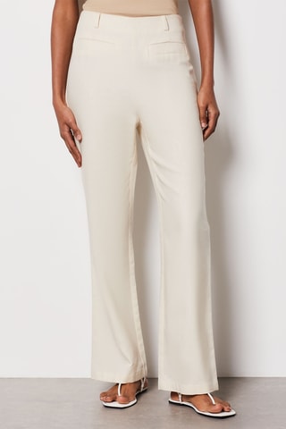 Pantalon droit en <b>lin</b> - Beige
