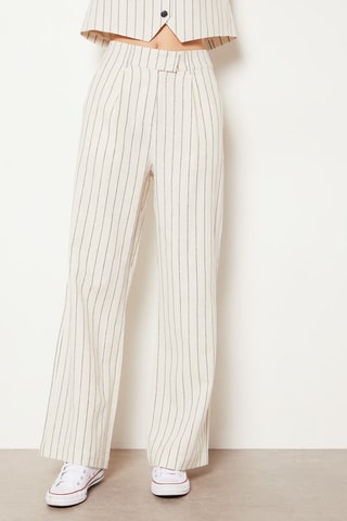 Pantalon en lin - Blanc et noir