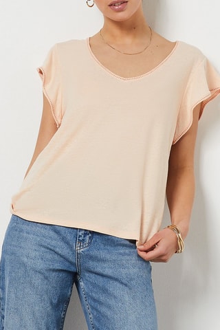 T-shirt en lin - Orange