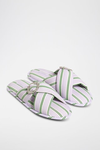 Mules Vail - Mauve et vert