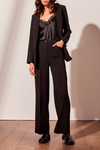 Pantalon wide legs taille haute Paul - Noir