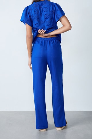 Pantalon en lin - Bleu