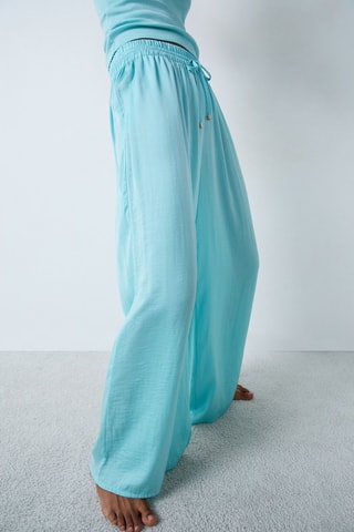 Pantalon taille haute Cheeta - Turquoise