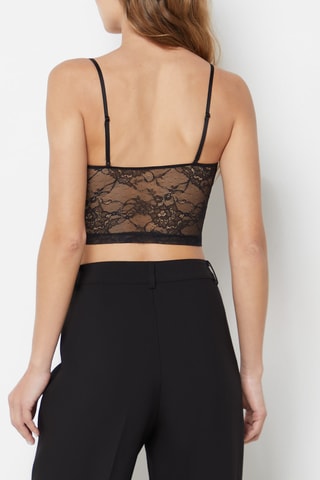 Top de pyjama en dentelle Epatant - Noir