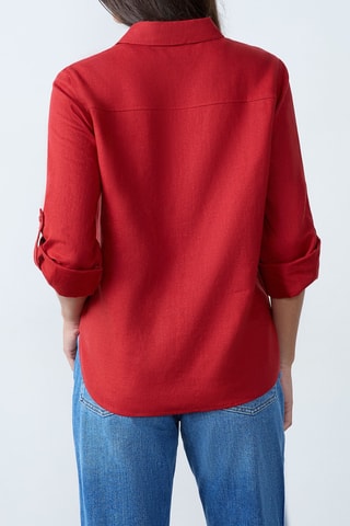 Chemisier en lin Essentiel - Rouge