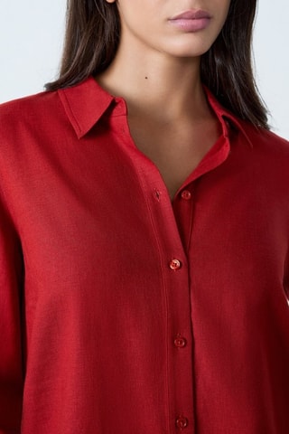 Chemisier en lin Essentiel - Rouge