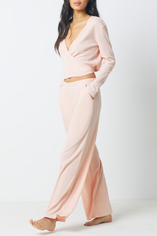 Pantalon de pyjama taille haute Dolia - Saumon