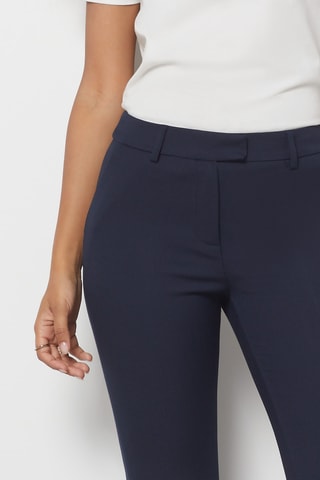 Pantalon cigarette taille haute - Bleu