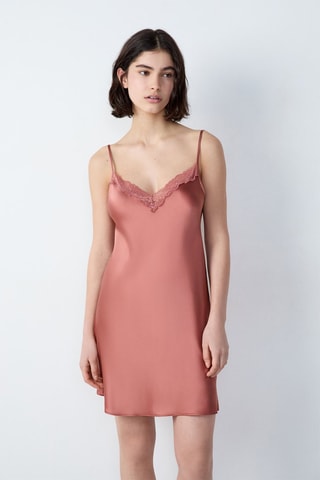 Nuisette en soie - Vieux rose