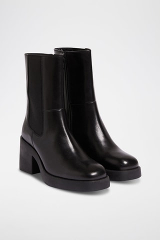 Botins de couro In Full Bloom - Preto