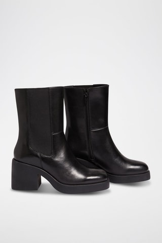 Botins de couro In Full Bloom - Preto