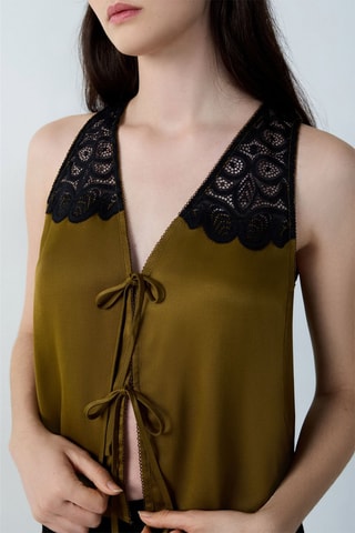 Top sans manches  - Modern Graphic -  Kaki