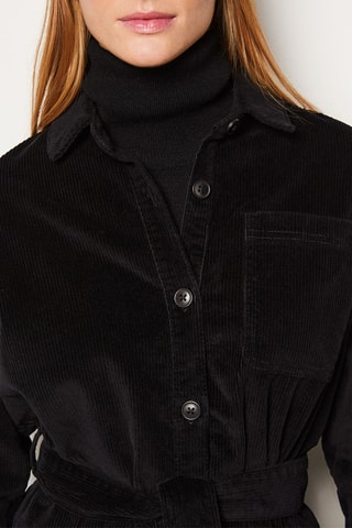 Robe chemise en velours Enory - Noir