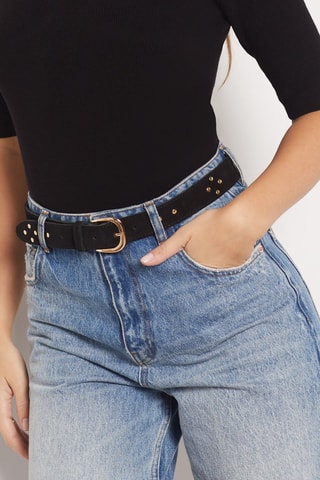 Ceinture en nubuck Hypolite - Noir