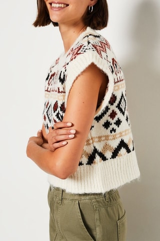 Pull sans manches - Ecru