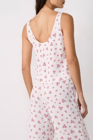 Top de pyjama sans manches  - Saint Valentin -  Blanc et rouge