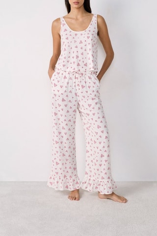 Top de pyjama sans manches  - Saint Valentin -  Blanc et rouge