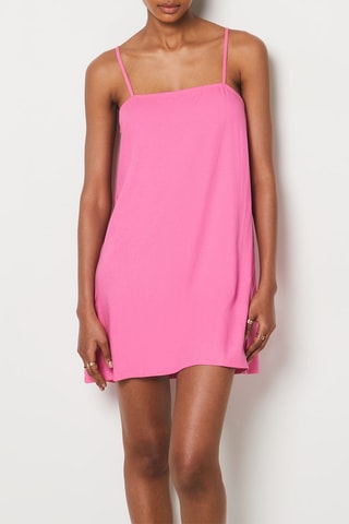 Robe de plage en lin Adribspes24 - Fuchsia