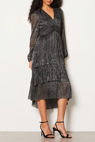 Vestido avolantado Ninon - Plateado
