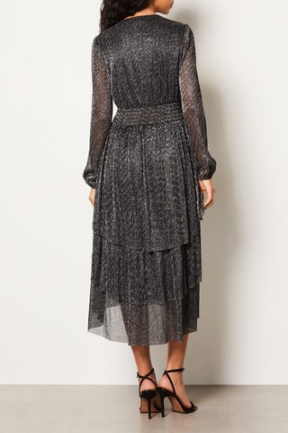 Vestido avolantado Ninon - Plateado