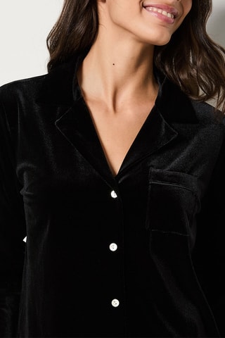 Chemisier en velours Vevy - Noir