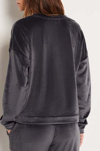 Sweat en velours Polka - Anthracite