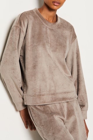 Sweat en velours Lorenn - Taupe