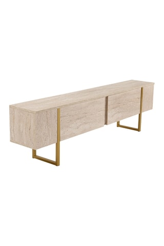 Meuble TV 2 abattants Serenity et doré - 180 x 45 x 30 cm