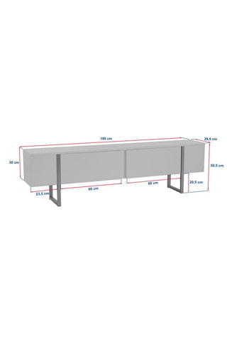 Meuble TV 2 abattants - 180 x 30 x 50,5 cm