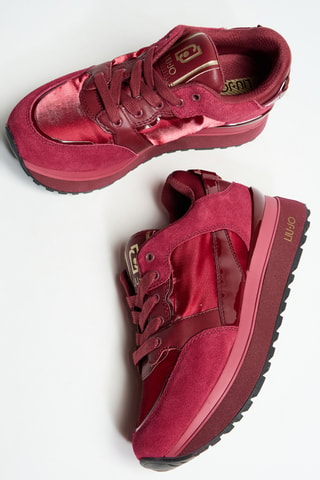 Baskets plateformes en cuir Maxi Wonder 91 - Rouge