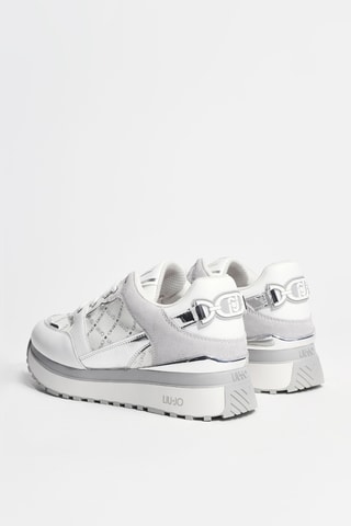 Baskets compensées en cuir Maxi Wonder 91 - Blanc