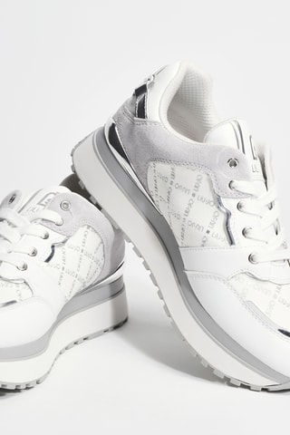 Baskets compensées en cuir Maxi Wonder 91 - Blanc